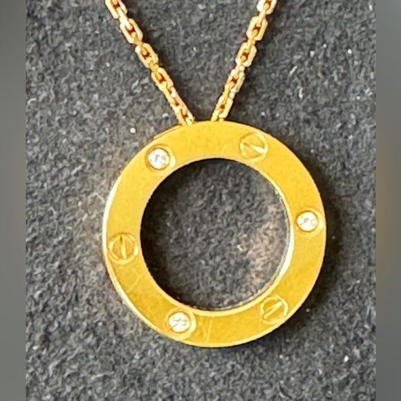 ‼️SOLD‼️ Cartier Love Necklace, 3 Diamonds, RG Inc Authenticity Card/Box/Receipt - Picture 6 of 16